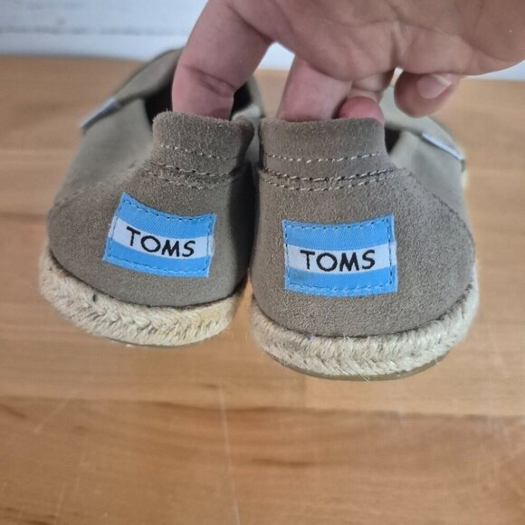 Toms Womens Taupe Suede Alpargata Flats Slip-On Shoes Size 8 Casual Comfort - Picture 2 of 3